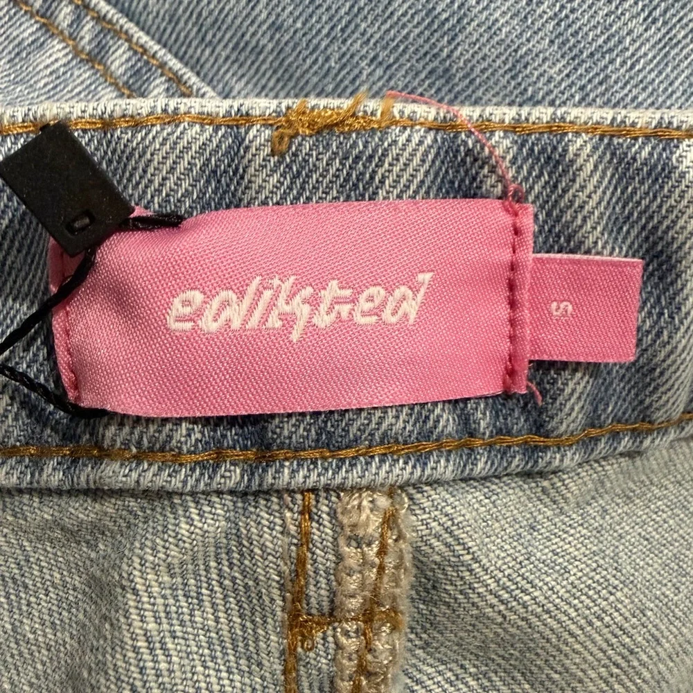 Edikted Blue Denim Jeans Raelynn washed low rise baggy jeans - Picture 4 of 6
